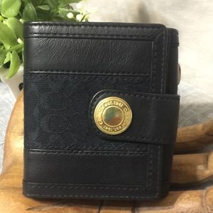 Coach Ergo black leather mini wallet F41477 NWT